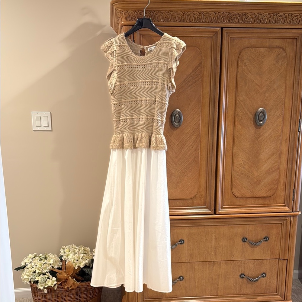 Moon River Beige Knit Top